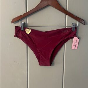 NWT Juicy Couture Bikini Panty  Dark Purple Maroon Large Sexy Sissy Whimsigoth